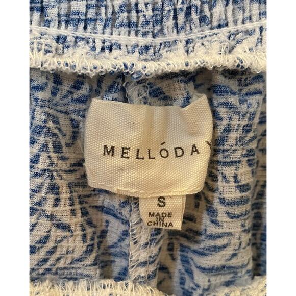 Adorable Summer Top Women’s Loose Small Melloday Blue White Lightweight - Picture 2 of 11